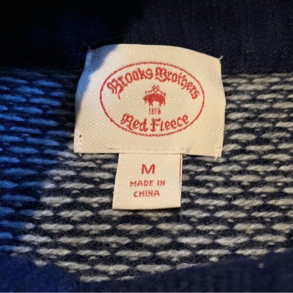 Classic style Brooks Brothers Mens Merino Wool Sweater Blue Birdeye Pattern - Picture 3 of 6
